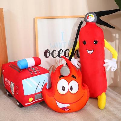 Cartoon Fire Fighting Theme Plush Toys Simulation Fire Extinguisher/Fire Engine Stuffed Pillow Cushion Early Education Props