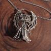 Gothic Wings Devil Armor Pendant Mystical Grim Reaper Scythe Demon Necklace Cool Halloween Jewelry Gifts for Men