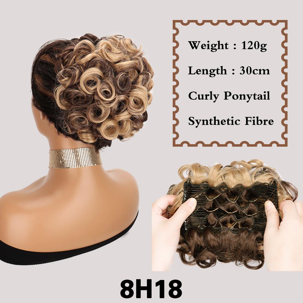 

Синтетические расчески, грязный пучок, накладные волосы, вьющиеся волосы, толстый шиньон, накладные волосы, зажим для хвоста, резинки для волос, накладные волосы для женщин 10cm