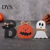 Seasonal Room Decor 3 Pcs Halloween Indoor Table Decoration, Cute Ghost Wooden Sign with Jute Rope, Rustic Ornaments Farmhouse BOO Block for