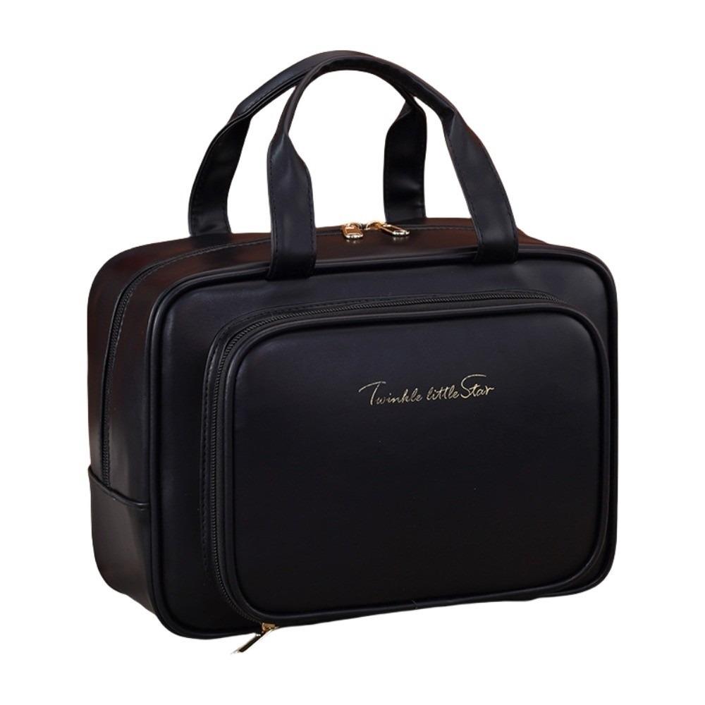 

Portable Makeup Bag Storage Travel Wash Pouch Simple Cosmetic Container Data Cable Storage чёрный