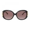 Salvatore Ferragamo Sunglasses Round Full Rim  Black Tuape Frame And Brown Gradient Lens Sf668001 Black