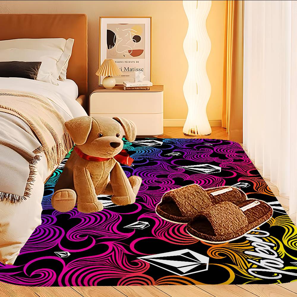 V-Volcom LOGO Floor Mat Cheaper Anti-slip Modern Living Room Balcony Printed Bedside Mats