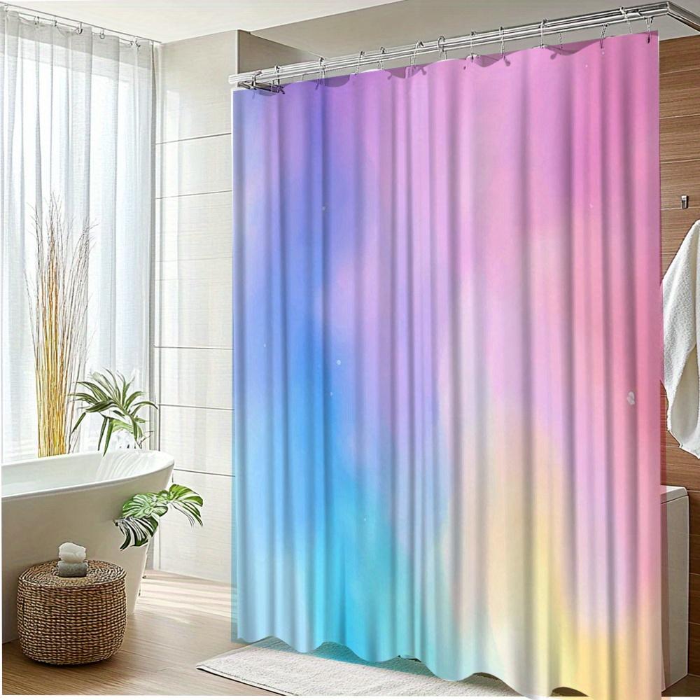 1Pc Vibrant Artistic Shower Curtain With Colorful Gradient Design For A Refreshing Bathroom Decor, Made Of Polyester Fabric,