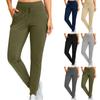 Women High Waisted Loose Solid Color Casual Pants with Pockets Drawstring Fashionable