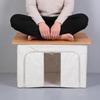 Large Capacity Cotton Linen Quilt Storage Box with Transparent Window