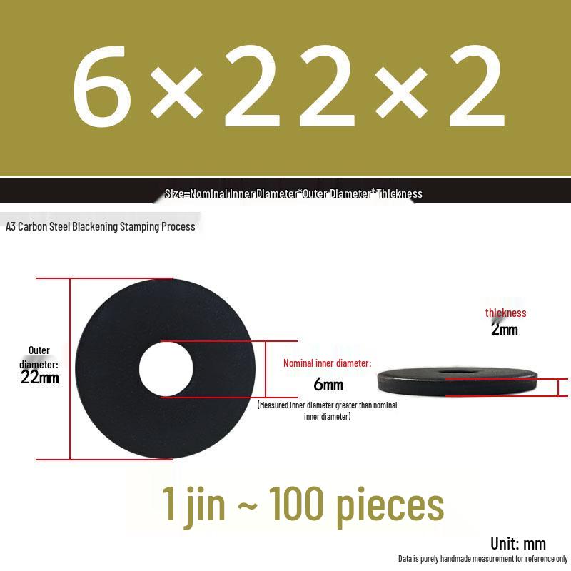 Thickened Black Flat Washer: Enhanced Round Metal Spacer for Home Use