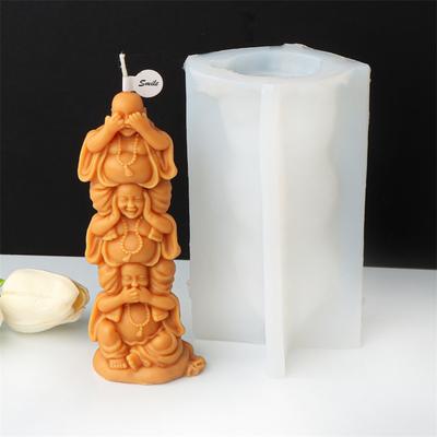 3D Praying Buddha Statue Silicone Candle Mold DIY Statue Plaster Candle Making Resin Mould Religious Decor Craft Gifts