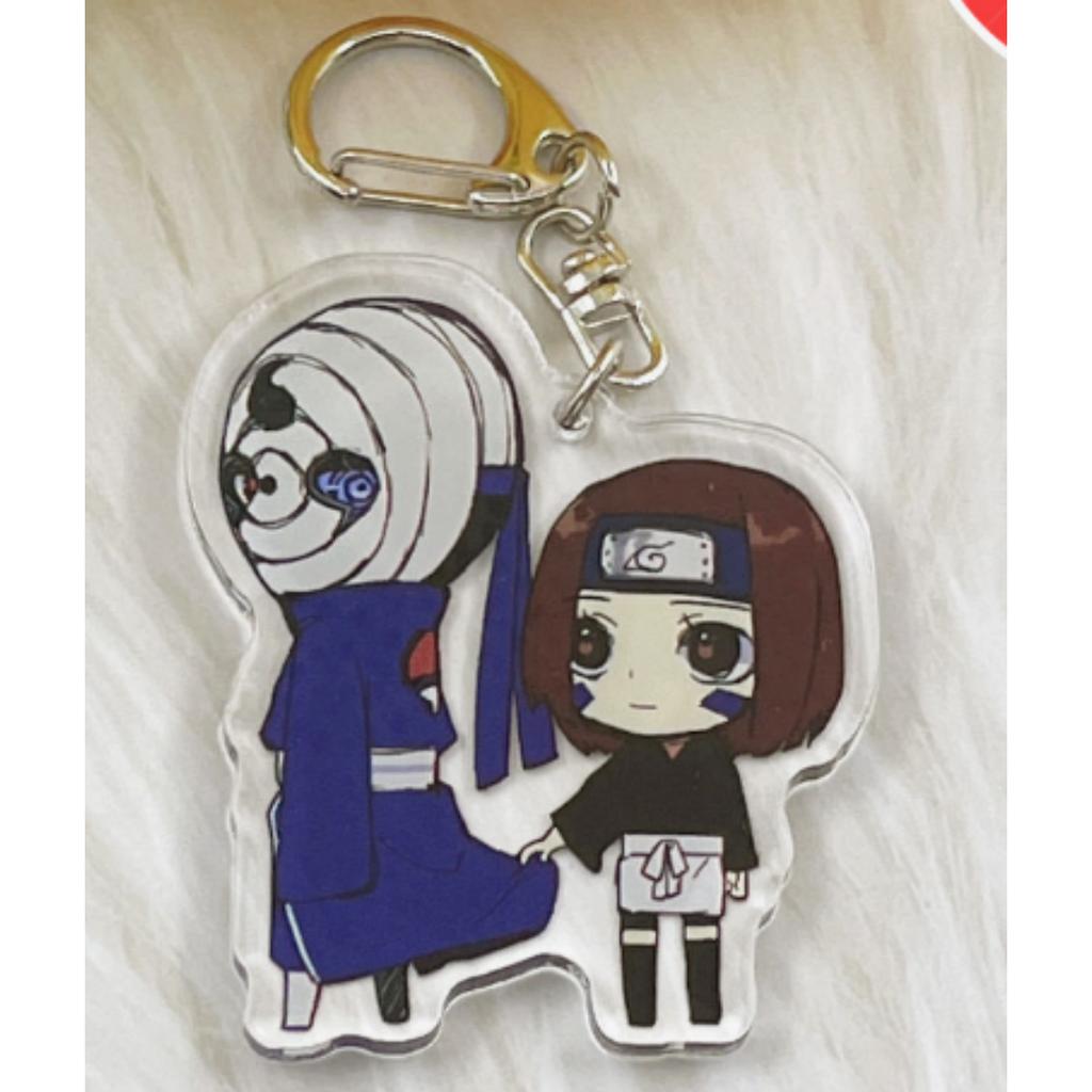 Anime Naruto Acrylic Keychain Accessaries Uzumaki Naruto Cartoon Keyring