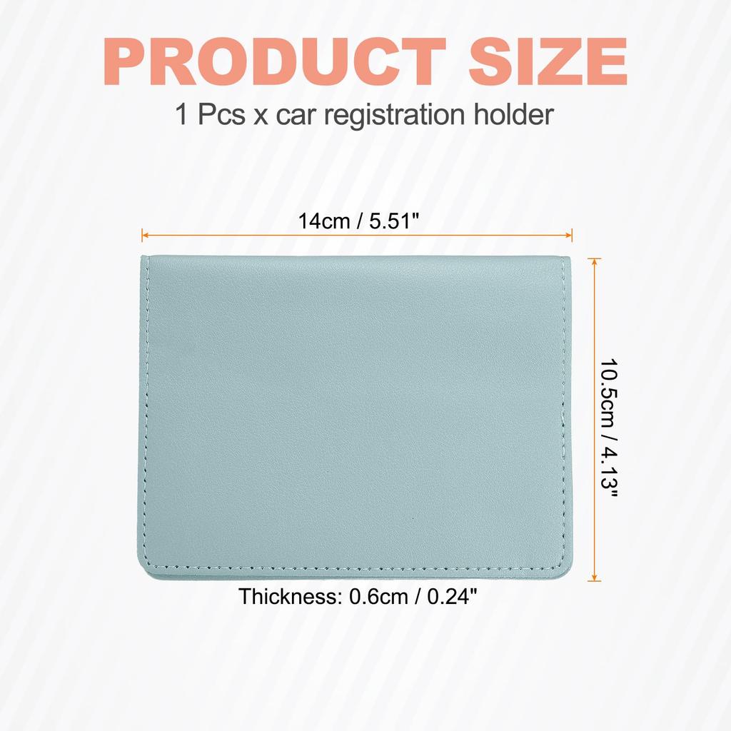 uxcell Vehicle Document inches x PU Glove Box Car Holder for ID Bank Light Blue Holder, 5.51 4.13 inches, Leather, Storage, Accessory, Driver's