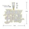 New Fashion Hip Hop Bling Cubic Zircon Paved Hustle Letter Pendant Necklace with Rope Chain Men Punk Jewelry