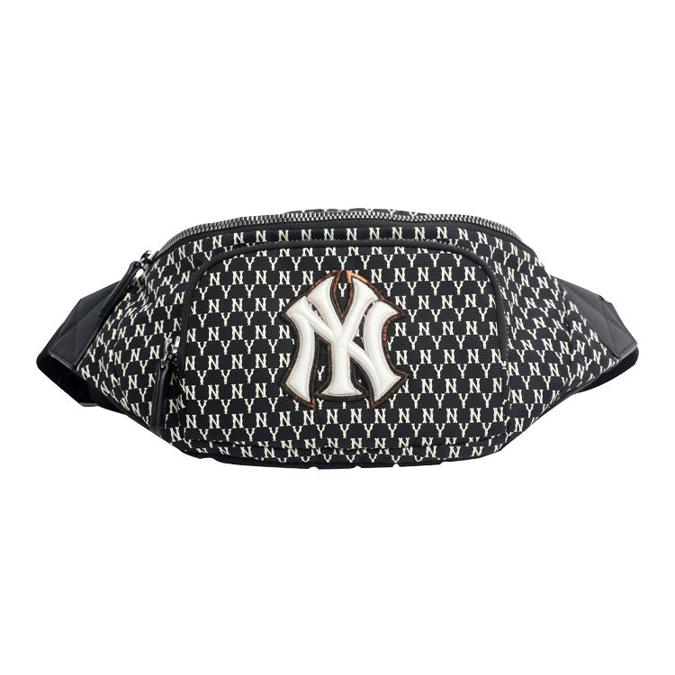 MLB Monogram Series Classic Vintage All Over Print NY Yankees Nylon Shoulder Crossbody Bag Unisex bags Black 32BGC9941-50L Black