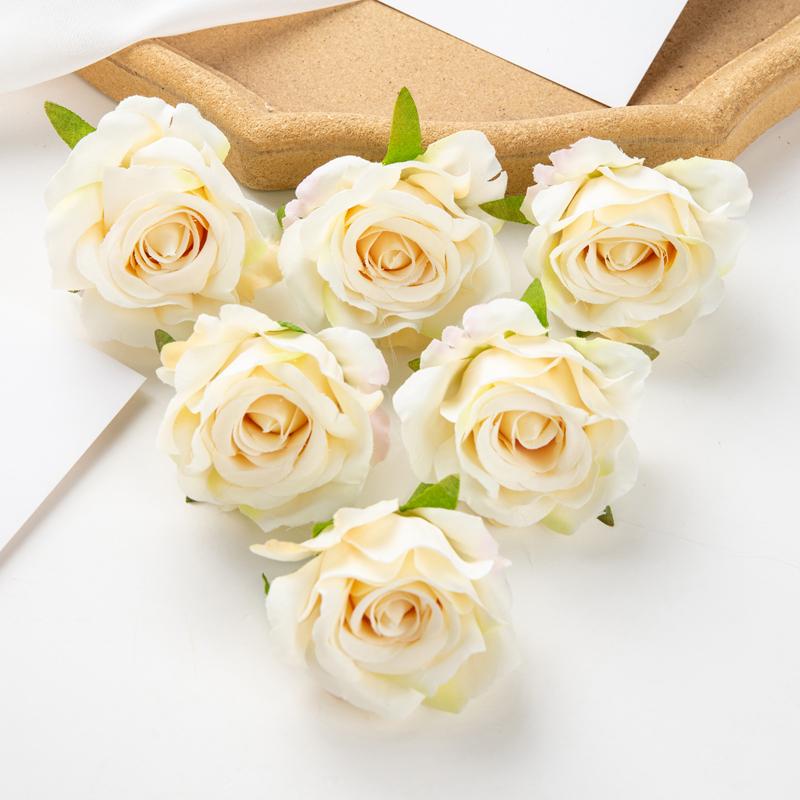 10/50Pcs Silk Roses Scrapbook Wedding Garden Home Party Decor Christmas Wreaths Accessories Candy Box Artificial Flowers Cheap