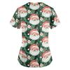 Women's Casual 3/4 Sleeve Neck Top with Christmas Print