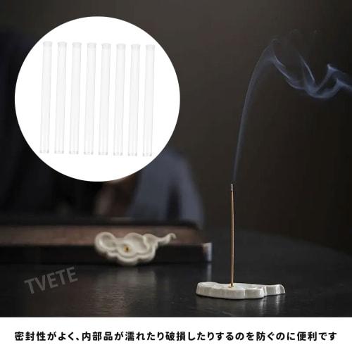 TVETE 8-Piece Incense Case, Clear Test Tubes, Plastic Incense Tube Storage Jar, Portable Case for Buddhist Altars, Incense Stick Storage, Lightweight,