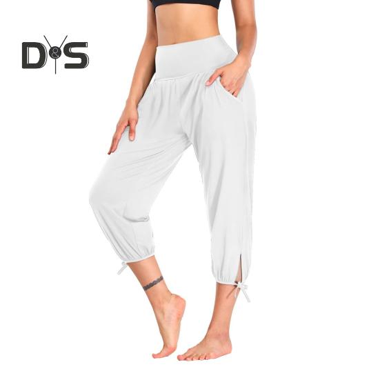 Pantaloni scurți pentru femei, talie elastică, casual, cu buzunare, cu șireturi, culoare solidă, pantaloni de ciclism pentru alergare