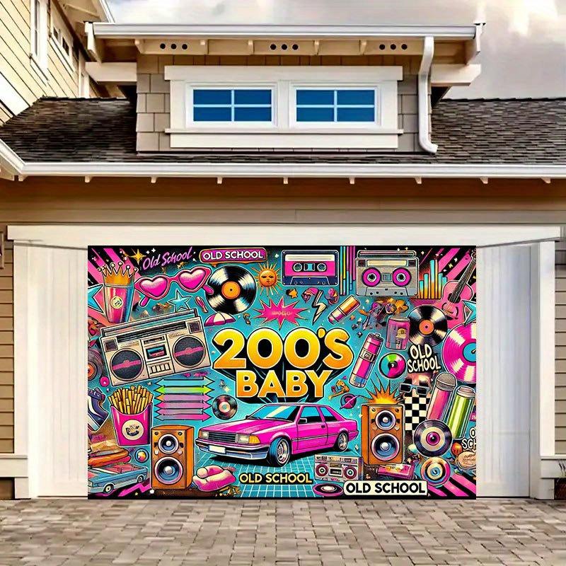 A 2000s retro "old-school" party banner - an exceptionally stylish polyester fiber wall decoration