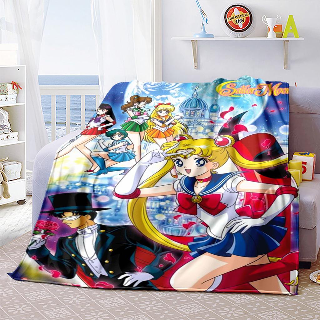 Japanese anime cute cartoon theme Sailor Moon Tsukino Usagi blanket suitable for home beds, sofa covers, office nap, outdoor warm blankets O14
