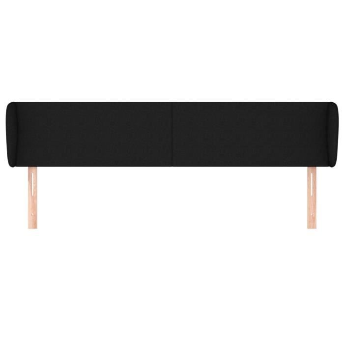VidaXL Tête de lit avec oreilles Noir 163x23x78-88 cm Tissu3116872