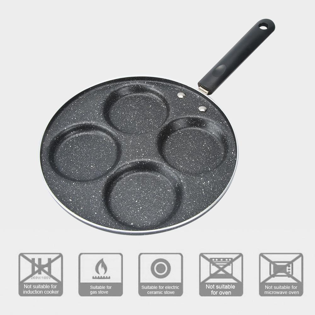 4 Holes Non Stick Coating Frying Pan Home Kitchen Cookware Cooking Tool for Fried Eggs4 Round Holes
