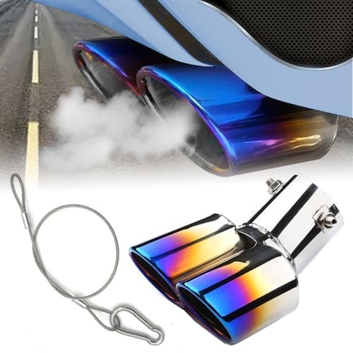 

Насадка на глушитель Temiry, 2 выхода, универсальная, нержавеющая сталь, насадка на глушитель для легковых автомобилей, диаметр установки 55 мм или меньше, насадка на глушитель на заказ,