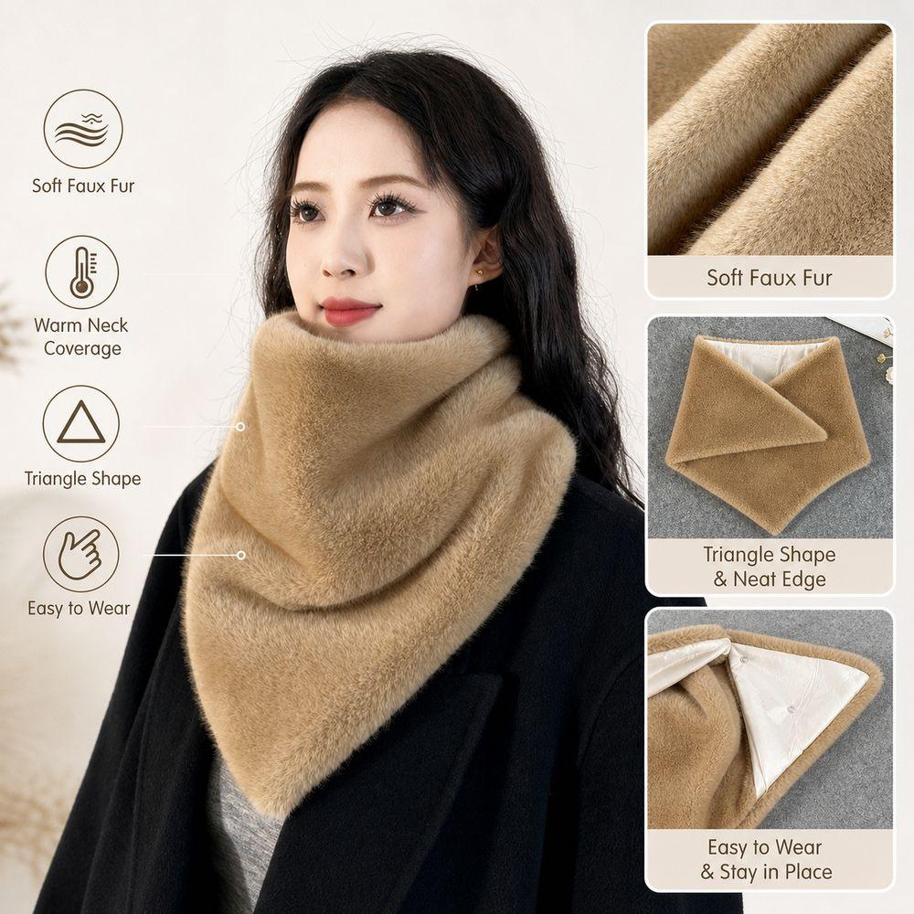 Long Wrap Faux Fur Scarf Soft Plush Faux Fur Neck Scarf New Neck Warmer Women