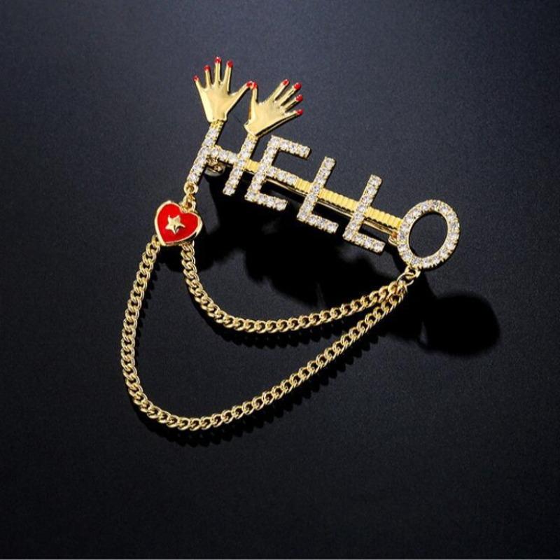 

Rhinestone Queen Musical Note Brooch Imitation Pearl Crystal Tassel Metal Pins for Women Girl Clothes Jewelry Accessories