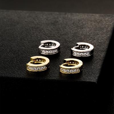 New Micro Huggie Hoop Earrings Women Men Punk Unisex Rock Zircon Earrings Wedding Party Fine Fashion Jewelry Accessories Gifts