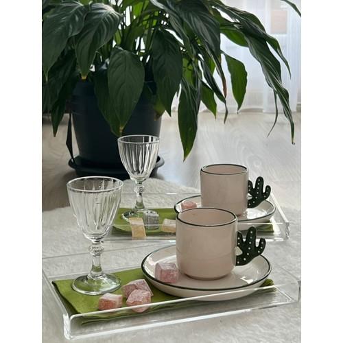 

2 прозрачных подноса из плексигласа, 14X22 см, сервировочный поднос