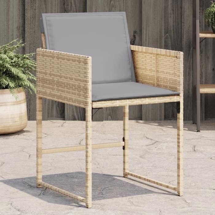 VidaXL Garden Chairs with Cushions Set of 4 Mixed Beige 365006