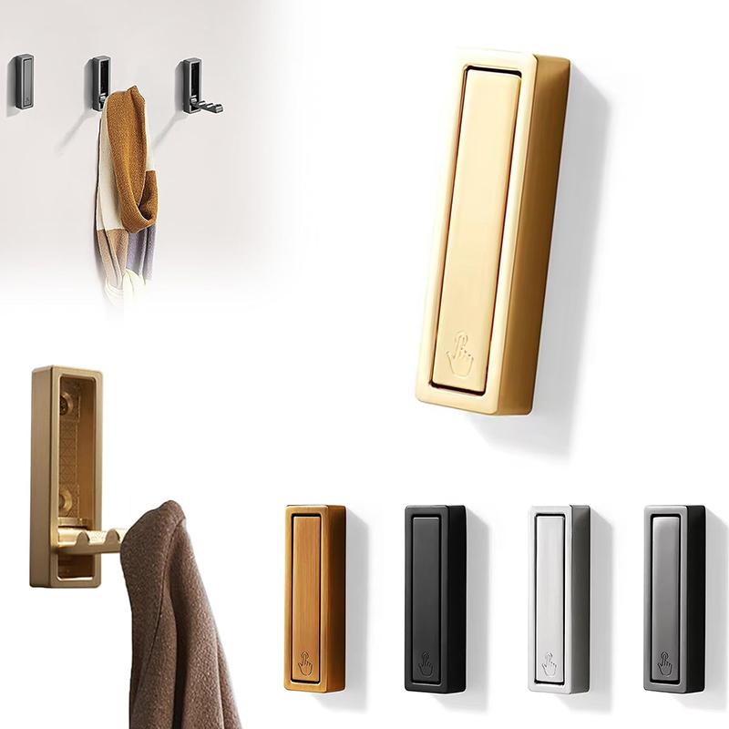 Alloy Clothes Hook Foldable Bathroom Towel Hook Wall Mounted Folding Coat Hook Key Towel Storage Hook Bathroom Bedroom Shelf