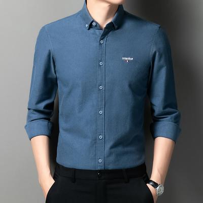 Nové pánské košile na jaro a podzim, pánské košile s dlouhým rukávem, slim střih, trendy, pohledné, ležérní, pánské oblečení