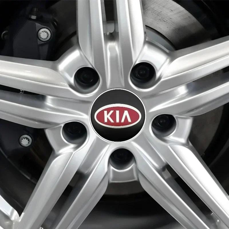 4 Stück Auto-Emblem Radnaben-Center-Aufkleber Zubehör für KIA EV6 Sorento Niro Stinger Ceed Carnival K5 K9 Soul Carens VQ Cadenz