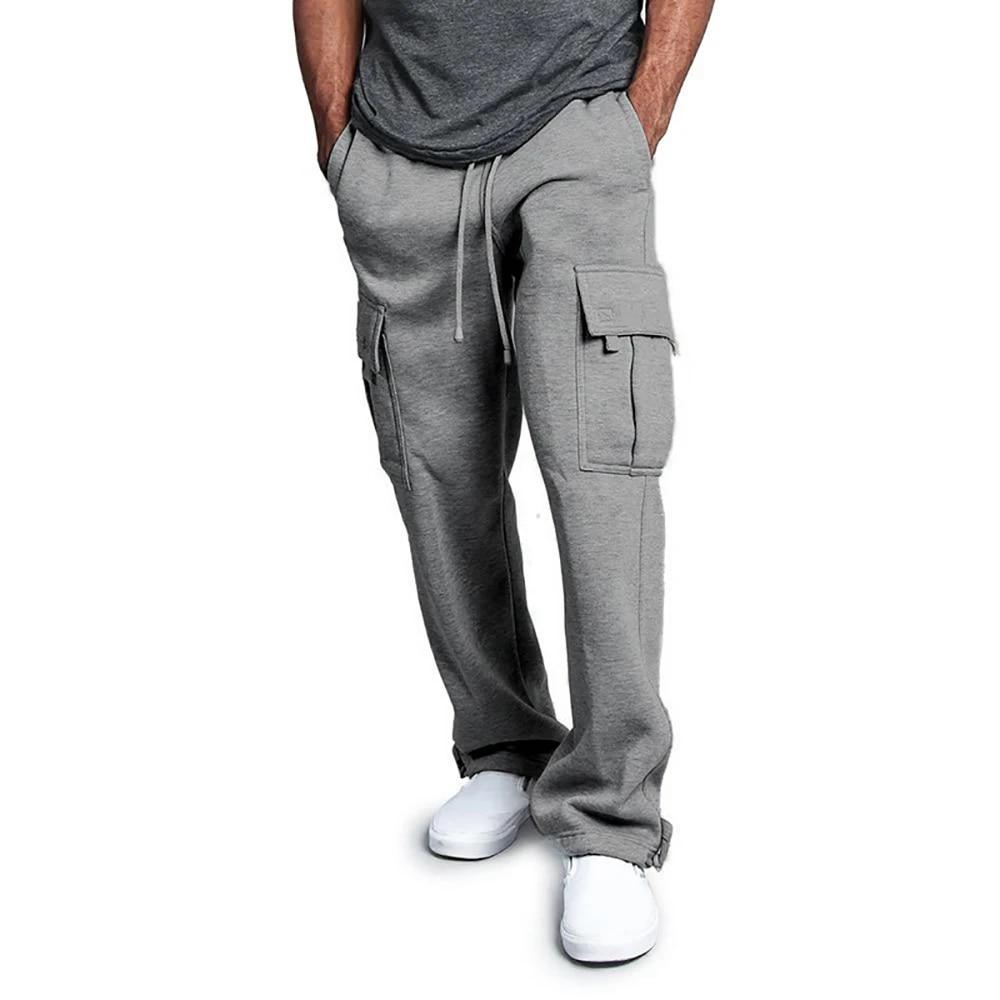 Pantaloni sportivi da uomo Pantaloni da jogging dal taglio dritto per sport e streetwear Pantaloni lunghi larghi con coulisse oversize Pantaloni multitasche da uomo