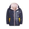 Adidas Fashionable Simple Warm Reversible Hooded Down Jacket White Duck Down Kids Outerwear Pink Navy-Blue JJ5011