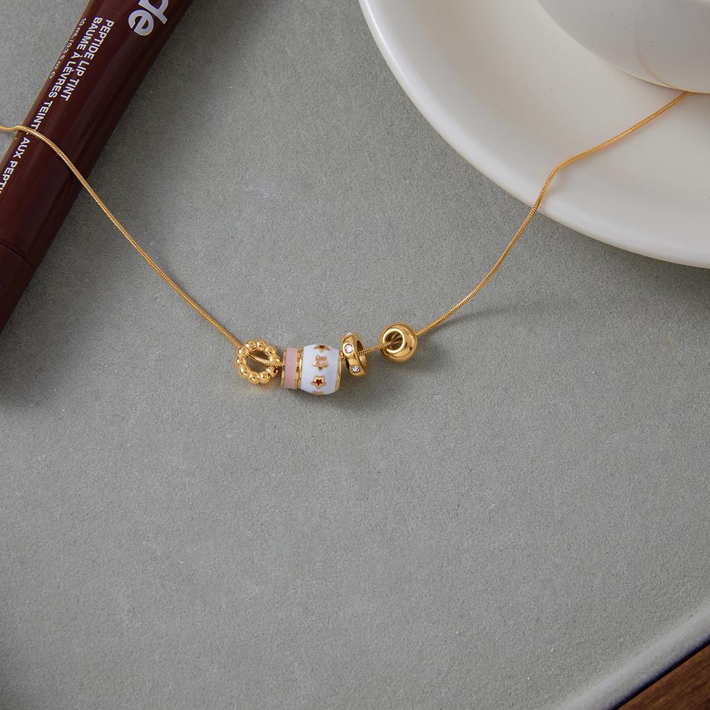 Collana Pendente con Perle a Goccia d'Olio Youthway per Donna Minimalista Acciaio Inossidabile Placcato Oro Gioielli Semplici alla Moda