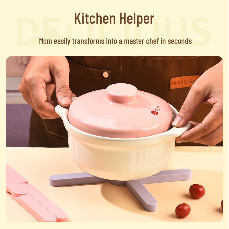 X Creative Silicone Non-Slip Heat-Resistant Dining Table Pad for Pot, Bowl, Cup, and Plate in Kitchen.