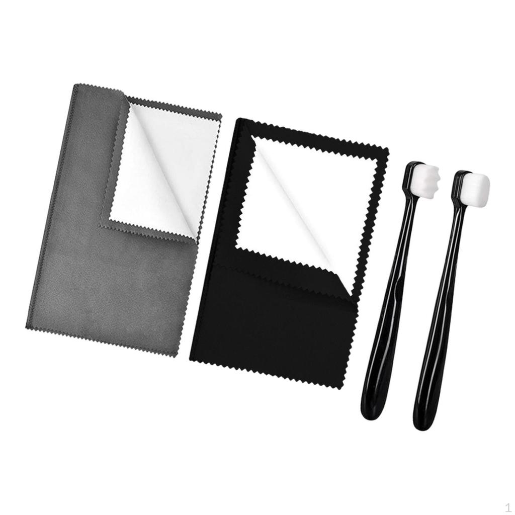 Jewellery Cleaner Kit Double Sided Use Multipurpose with 2 Brush for Rings