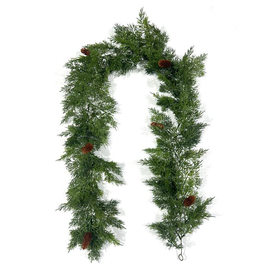 1.8 Meters Plastic Pine And Cypress Rattan Green Wedding Christmas Day Decoration Simulation Rattan Pine Needles Fake Plant Wall Hanging