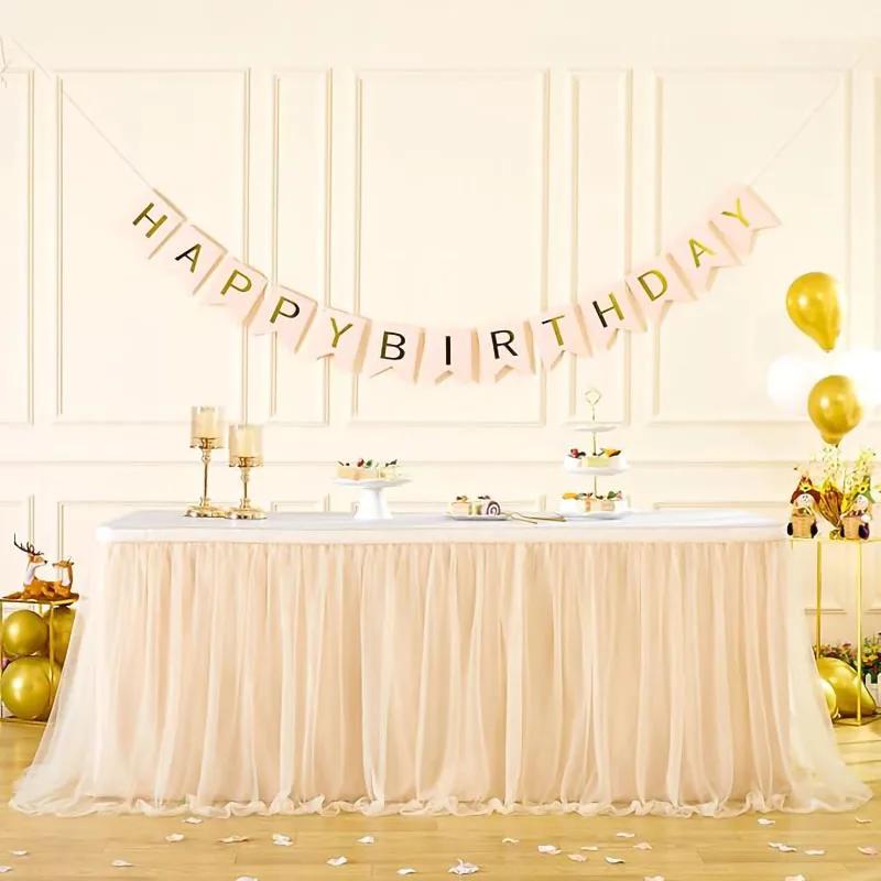 6/9/14FT Table Skirts Birthday Tulle Table Skirting Wedding Party Tutu Tulle Table Skirt Baby Shower Wedding Party Home Decor