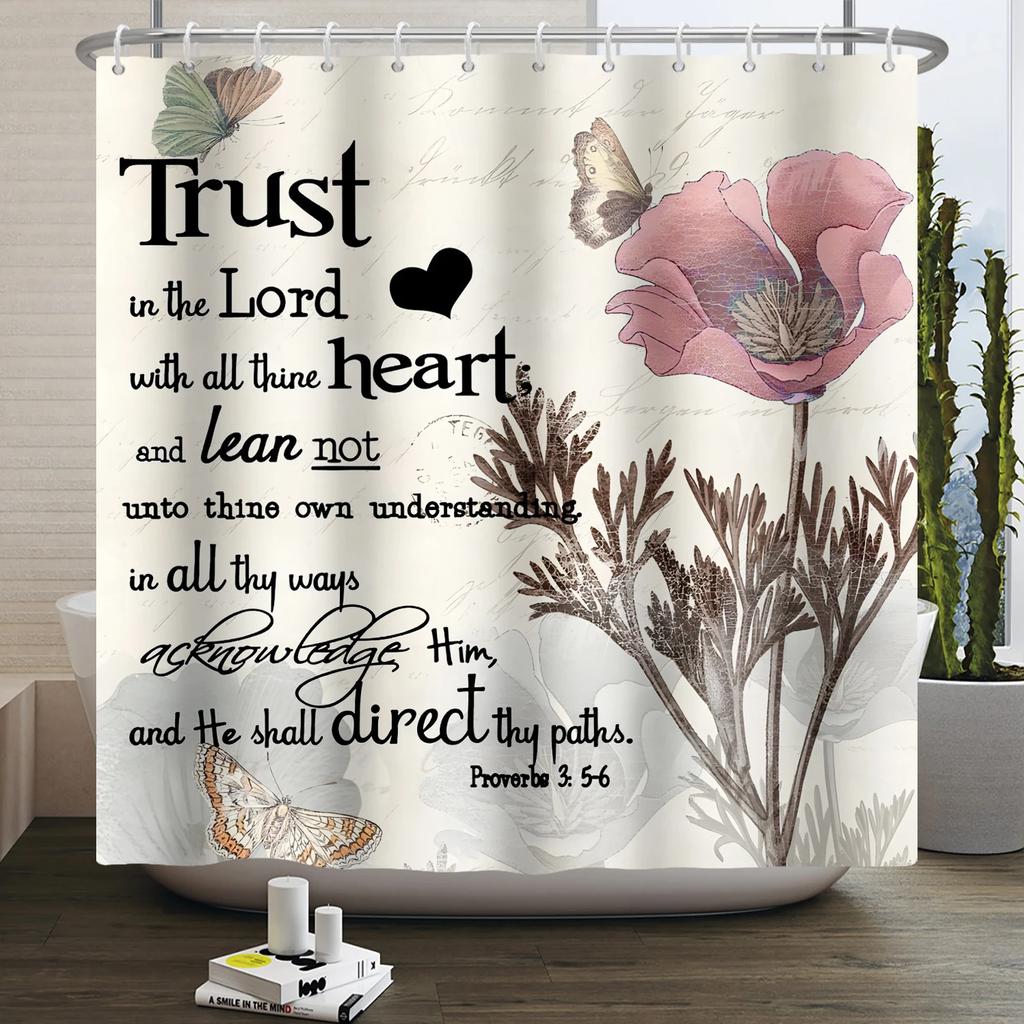 Rustic Sunflower Daisy Shower Curtain Butterfly Floral Vintage Country Farmhouse Flower Wooden Board Waterproof Bathroom Curtain