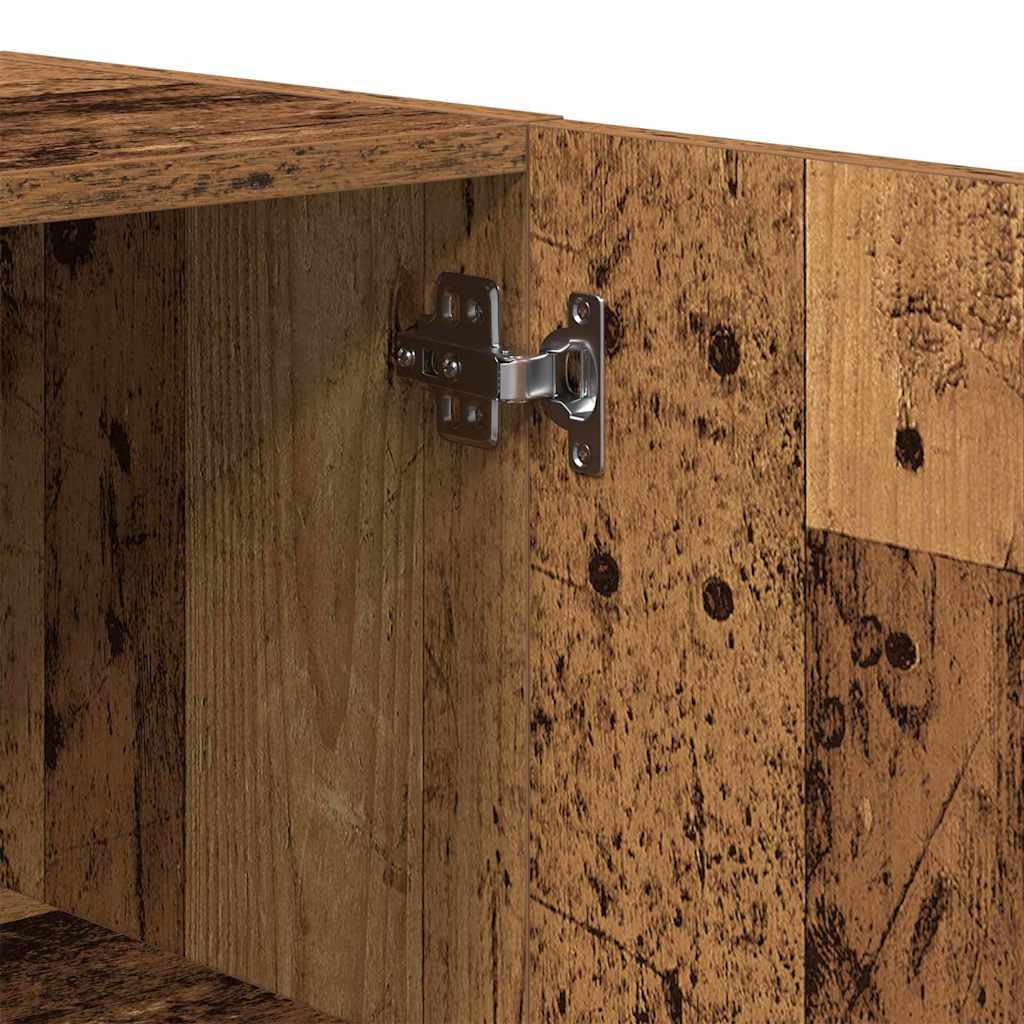 Wall Mounted Cabinet Reclaimed Wood Look 60 X 31.5 X 60 Cm Particleboard