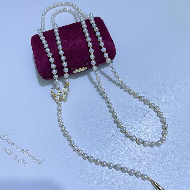 Elegant Pearl Necklace with Butterfly Clasp – Women's Fashion Jewelry