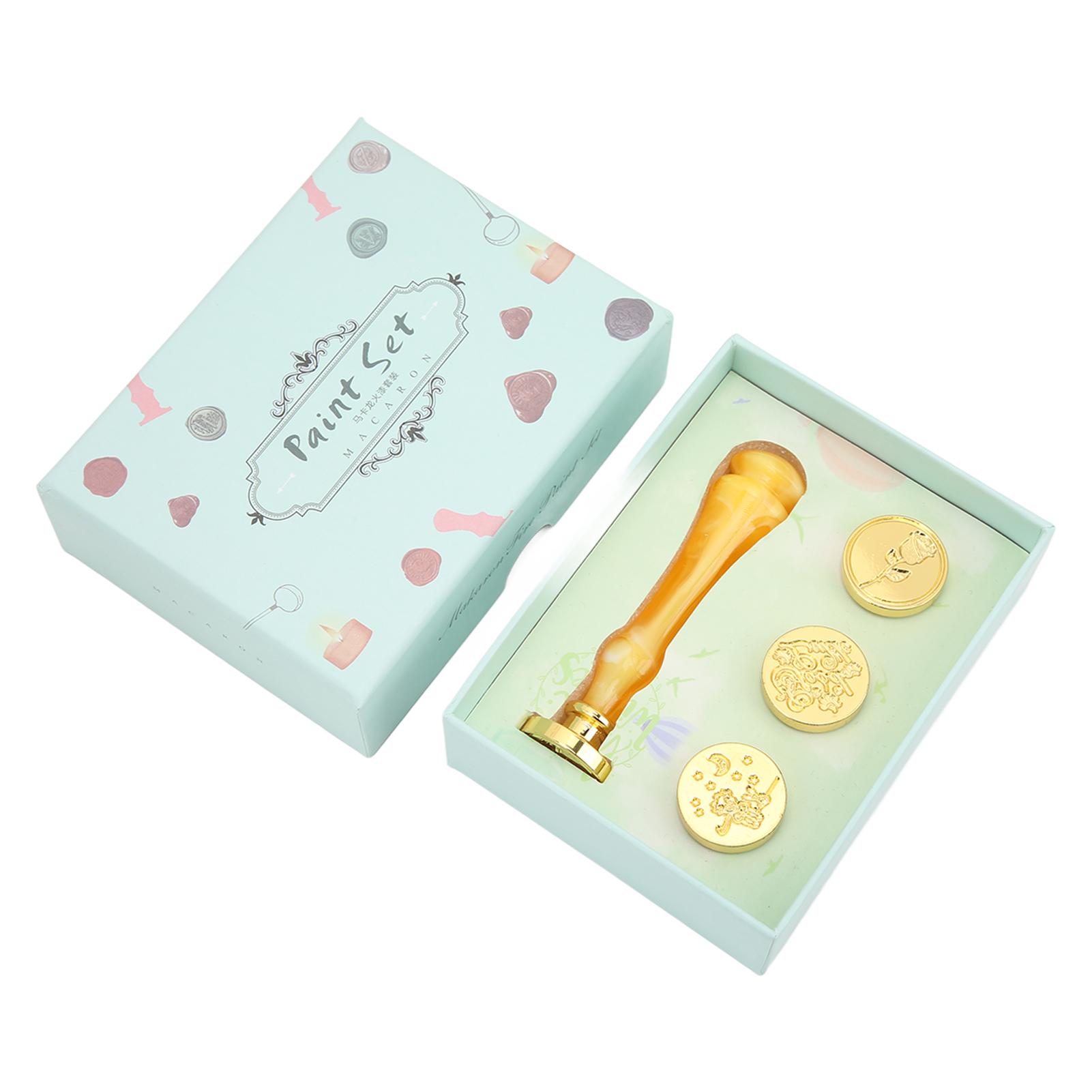 

Wax Sealing Stamp Set Clear Pattern Anti Rust Exquisite Packaging Wax Stamp Sealing for DIY Envelopes Invitation оранжевый