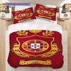 Royal Emblem Portugal Three-piece set (1 * duvet cover + 2 * pillowcase, without core) Bedding set Duvet cover and pillowcase Soft and comfortable