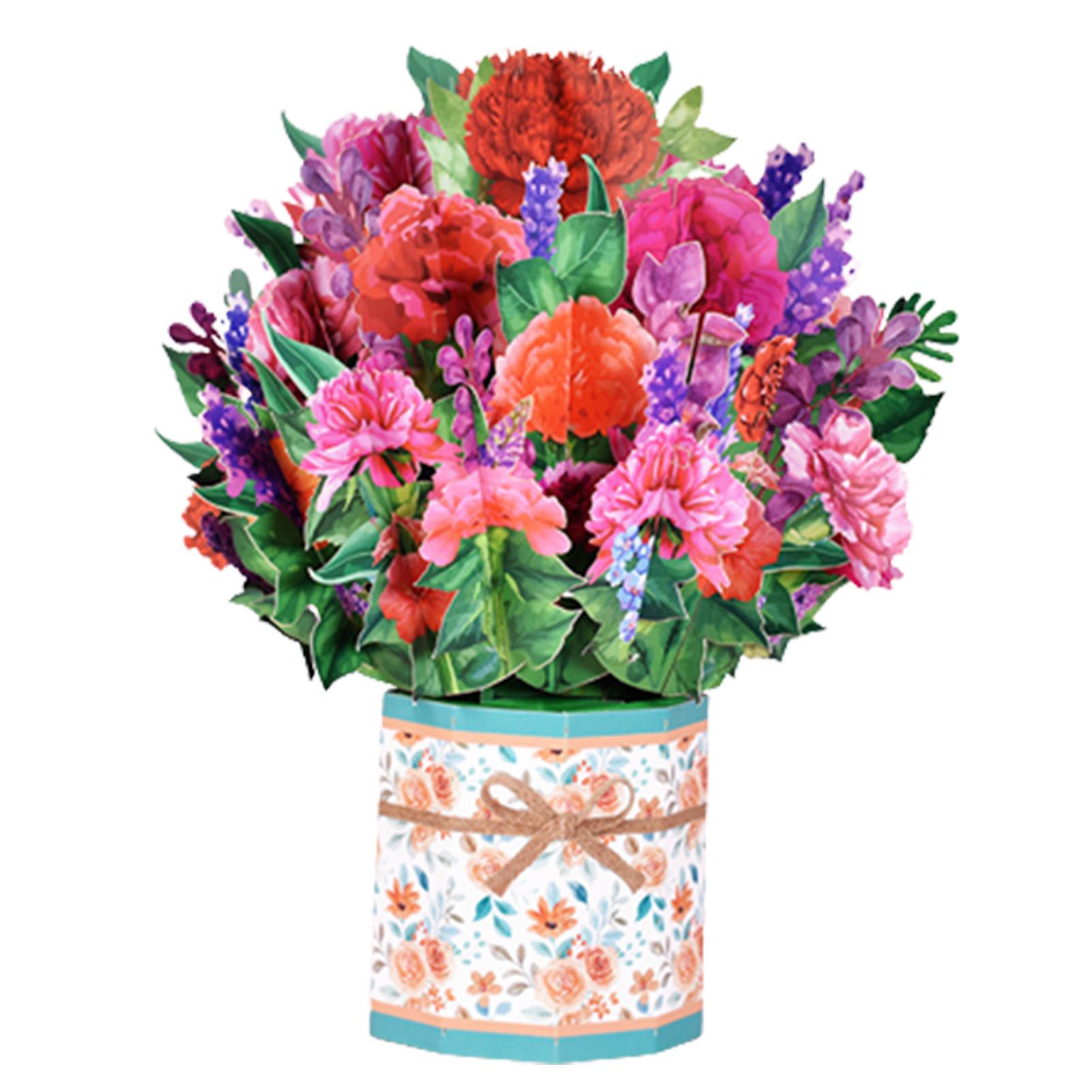 

Paper Flower Bouquet Card Forever Flower Bouquet 3D Pop Up Greeting Cards for Valentines Day Graduation Day
