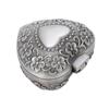 Heart Shaped Jewelry Box Retro Flower Carving Pattern Heart Shaped Metal Jewelry Box for Jewelry