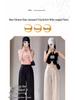Women's Satin Jacquard Straight Leg Pants - Summer, High-End, Thin, New Chinese Style, Ice Silk, Narrow, Wide Leg.