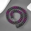 Collana a catena Cuban Link per uomo donna micro pavé in pietra CZ colore oro rosa gioielli hip hop