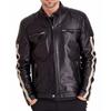 Men's Genuine Lambskin Black Leather Jacket Stylish Motorcycle Bomber Biker Outerwear MJ 217